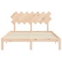 Bed frame with solid wood headboard 140x200 cm by , Beds and slatted bases - Ref: Foro24-3193726, Price: 124,40 €, Discount: %