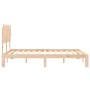 Bed frame with solid wood headboard 140x200 cm by , Beds and slatted bases - Ref: Foro24-3193726, Price: 124,40 €, Discount: %