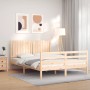 Estructura de cama con cabecero madera maciza 160x200 cm de , Camas y somieres - Ref: Foro24-3194776, Precio: 159,01 €, Descu...