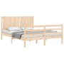 Estructura de cama con cabecero madera maciza 160x200 cm de , Camas y somieres - Ref: Foro24-3194776, Precio: 159,01 €, Descu...