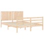 Estructura de cama con cabecero madera maciza 160x200 cm de , Camas y somieres - Ref: Foro24-3194776, Precio: 159,01 €, Descu...