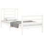 Weißer Bettrahmen aus Massivholz mit Kopfteil von , Betten und Lattenroste - Ref: Foro24-3194667, Preis: 102,11 €, Rabatt: %