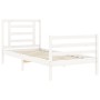 Weißer Bettrahmen aus Massivholz mit Kopfteil von , Betten und Lattenroste - Ref: Foro24-3194667, Preis: 102,11 €, Rabatt: %