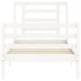 White solid wood bed frame with headboard by , Beds and slatted bases - Ref: Foro24-3194667, Price: 98,82 €, Discount: %