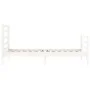 White solid wood bed frame with headboard by , Beds and slatted bases - Ref: Foro24-3194667, Price: 98,82 €, Discount: %