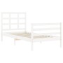 White solid wood bed frame with headboard by , Beds and slatted bases - Ref: Foro24-3193952, Price: 101,30 €, Discount: %