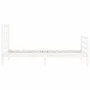White solid wood bed frame with headboard by , Beds and slatted bases - Ref: Foro24-3193952, Price: 98,02 €, Discount: %