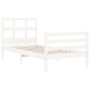 Bettgestell mit massivem weißen Holzkopfteil von , Betten und Lattenroste - Ref: Foro24-3194797, Preis: 102,96 €, Rabatt: %