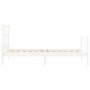 Bettgestell mit massivem weißen Holzkopfteil von , Betten und Lattenroste - Ref: Foro24-3194797, Preis: 102,96 €, Rabatt: %