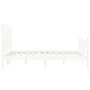 Double bed frame with white solid wood headboard by , Beds and slatted bases - Ref: Foro24-3192142, Price: 179,76 €, Discount: %