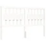 Double bed frame with white solid wood headboard by , Beds and slatted bases - Ref: Foro24-3192432, Price: 158,35 €, Discount: %