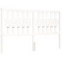 Estructura de cama matrimonio con cabecero madera maciza blanco de , Camas y somieres - Ref: Foro24-3192432, Precio: 160,30 €...