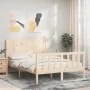 Doppelbettgestell mit Kopfteil aus Massivholz von , Betten und Lattenroste - Ref: Foro24-3192596, Preis: 158,33 €, Rabatt: %