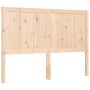 Double bed frame with solid wood headboard by , Beds and slatted bases - Ref: Foro24-3192596, Price: 160,75 €, Discount: %
