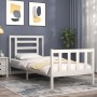 Weißer Bettrahmen aus Massivholz mit Kopfteil von , Betten und Lattenroste - Ref: Foro24-3192847, Preis: 101,20 €, Rabatt: %