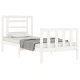 Weißer Bettrahmen aus Massivholz mit Kopfteil von , Betten und Lattenroste - Ref: Foro24-3192847, Preis: 101,20 €, Rabatt: %
