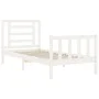 Weißer Bettrahmen aus Massivholz mit Kopfteil von , Betten und Lattenroste - Ref: Foro24-3192847, Preis: 99,83 €, Rabatt: %