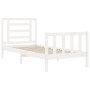 Weißer Bettrahmen aus Massivholz mit Kopfteil von , Betten und Lattenroste - Ref: Foro24-3192847, Preis: 101,20 €, Rabatt: %