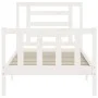 Weißer Bettrahmen aus Massivholz mit Kopfteil von , Betten und Lattenroste - Ref: Foro24-3192847, Preis: 99,83 €, Rabatt: %