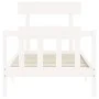 Estructura de cama con cabecero madera maciza blanco de , Camas y somieres - Ref: Foro24-3193237, Precio: 95,74 €, Descuento: %