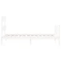 Estructura de cama con cabecero madera maciza blanco de , Camas y somieres - Ref: Foro24-3193237, Precio: 95,74 €, Descuento: %