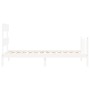 White solid wood bed frame with headboard by , Beds and slatted bases - Ref: Foro24-3193237, Price: 97,04 €, Discount: %