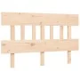 Double bed frame with solid wood headboard by , Beds and slatted bases - Ref: Foro24-3193311, Price: 142,70 €, Discount: %