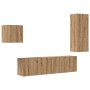 Mueble de TV 4 pcs Roble artesanal Madera de ingeniería en Muebles TV | Comprar online en Foro24