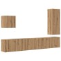Unidad de Pared para TV 5 pcs Roble artesanal en Muebles TV | Comprar online en Foro24