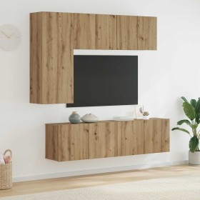 Unidad de Pared para TV 5 pcs Roble artesanal en Muebles TV | Comprar online en Foro24