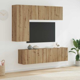Unidad de Pared para TV 5 pcs Roble artesanal en Muebles TV | Comprar online en Foro24