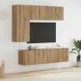 Unidad de Pared para TV 5 pcs Roble artesanal en Muebles TV | Comprar online en Foro24