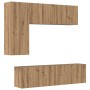 Unidad de Pared para TV 5 pcs Roble artesanal en Muebles TV | Comprar online en Foro24