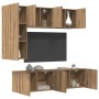 Unidad de Pared para TV 5 pcs Roble artesanal en Muebles TV | Comprar online en Foro24