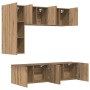 Unidad de Pared para TV 5 pcs Roble artesanal en Muebles TV | Comprar online en Foro24