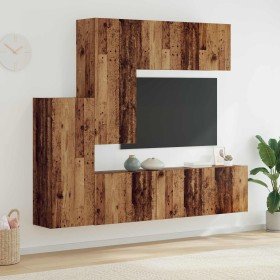 Unidad de Pared para TV 5 pcs Madera envejecida en Muebles TV | Comprar online en Foro24