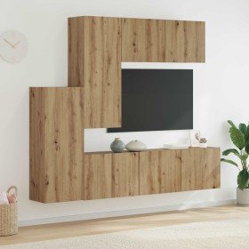 Unidad de Pared para TV 5 pcs Roble artesanal en Muebles TV | Comprar online en Foro24