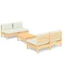 Garden furniture 5 pieces cream pine wood cushions by , Garden sets - Ref: Foro24-3096004, Price: 366,36 €, Discount: %
