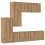 Unidad de Pared para TV 5 pcs Roble artesanal en Muebles TV | Comprar online en Foro24
