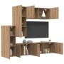 Unidad de Pared para TV 5 pcs Roble artesanal en Muebles TV | Comprar online en Foro24