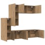 Unidad de Pared para TV 5 pcs Roble artesanal en Muebles TV | Comprar online en Foro24
