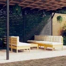 Gartenmöbel 8 Stück Kissen aus cremefarbenem Kiefernholz von , Gartensets - Ref: Foro24-3096136, Preis: 607,71 €, Rabatt: %