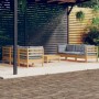 Gartenmöbel-Set 7-teilig und Kissen aus grauem Kiefernholz von , Gartensets - Ref: Foro24-3096117, Preis: 582,51 €, Rabatt: %