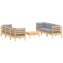 Gartenmöbel-Set 7-teilig und Kissen aus grauem Kiefernholz von , Gartensets - Ref: Foro24-3096117, Preis: 582,51 €, Rabatt: %