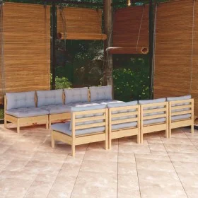 Garden furniture set 9 pieces and cushions solid pine wood by , Garden sets - Ref: Foro24-3096141, Price: 698,13 €, Discount: %