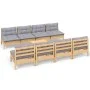 Garden furniture set 9 pieces and cushions solid pine wood by , Garden sets - Ref: Foro24-3096141, Price: 698,13 €, Discount: %