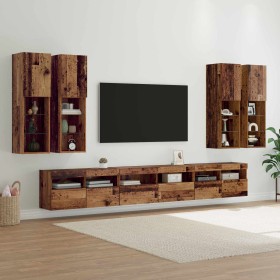 Conjunto de mueble para TV de pared 7 pcs Madera envejecida en Muebles TV | Comprar online en Foro24