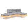 Garden furniture set 4 pieces and cushions solid pine wood by , Garden sets - Ref: Foro24-3096285, Price: 275,99 €, Discount: %