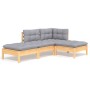 Juego de muebles de jardín 4 pzas y cojines madera maciza pino de , Conjuntos de jardín - Ref: Foro24-3096285, Precio: 288,62...