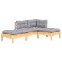Juego de muebles de jardín 4 pzas y cojines madera maciza pino de , Conjuntos de jardín - Ref: Foro24-3096285, Precio: 288,62...